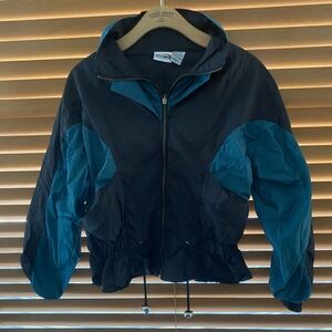 Vintage Black and Blue Windbreaker Jacket